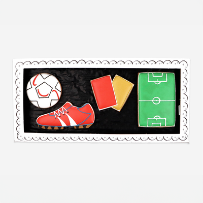 Biscuiteers Hand-Iced Football Letterbox Biscuits