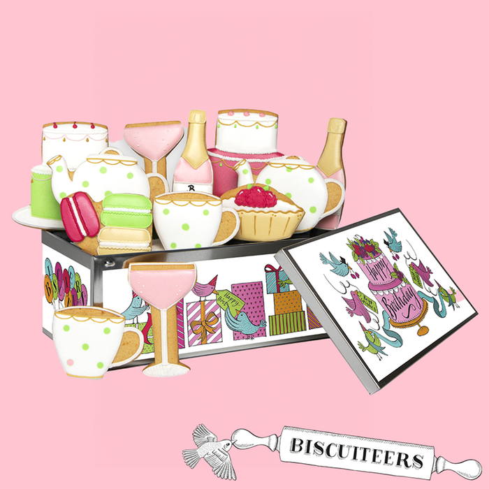 Biscuiteers Hand-Iced Afternoon Tea Birthday Luxe Tin