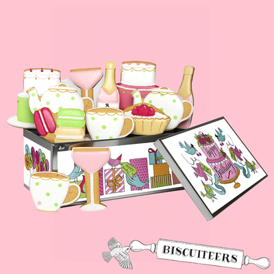 Biscuiteers Hand-Iced Afternoon Tea Birthday Luxe Tin