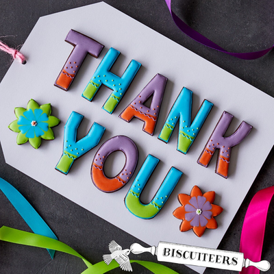 Biscuiteers Hand-Iced Thank You Luxe Biscuit Tin