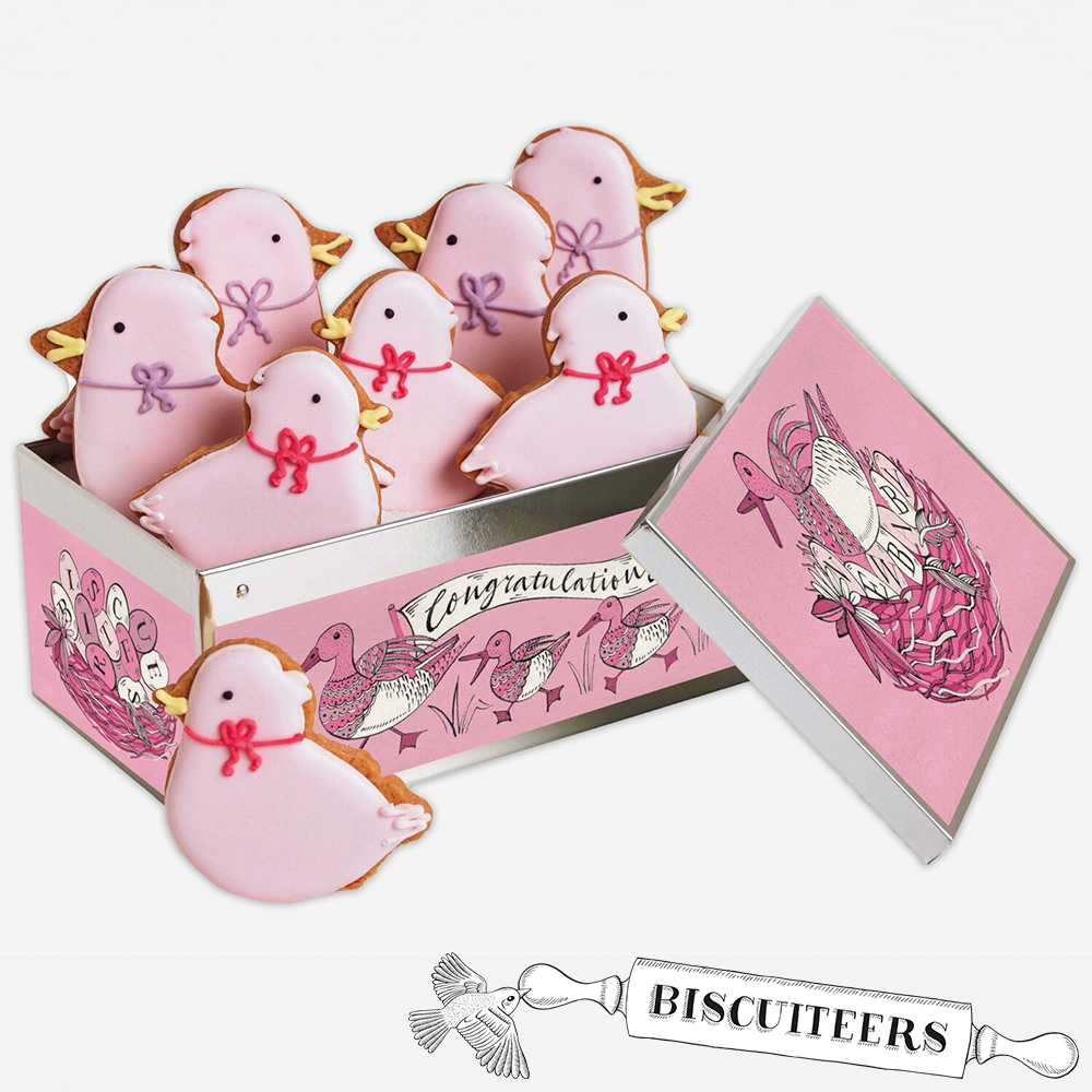 Biscuiteers Hand-Iced It's A Girl Biscuit Tin