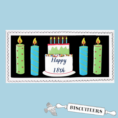 Biscuiteers Hand-Iced Happy 18th Birthday Surprise Biscuits