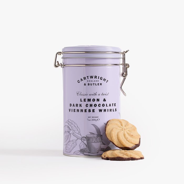 Cartwright & Butler Lemon and Dark Chocolate Viennese Whirls Tin