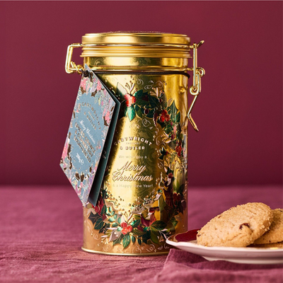 Cartwright & Butler Merry Christmas Spiced Orange & Cranberry Shortbreads in Tin