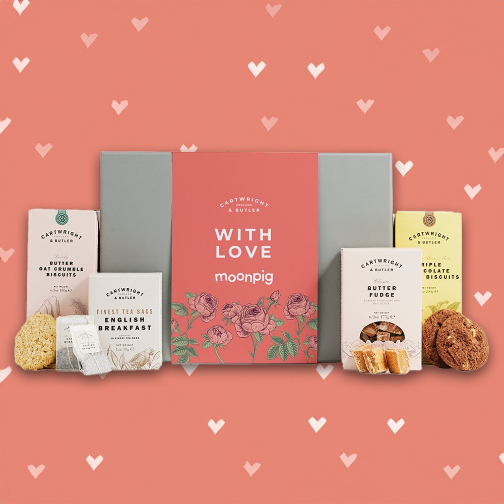 Cartwright & Butler With Love Tea And Biscuits Hamper Chocolates