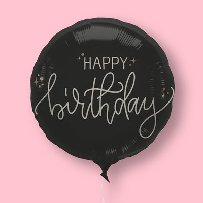 Happy Birthday Crème Noir Balloon