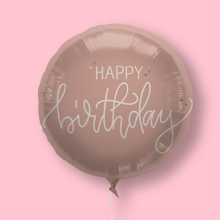 Happy Birthday Crème Rose Balloon