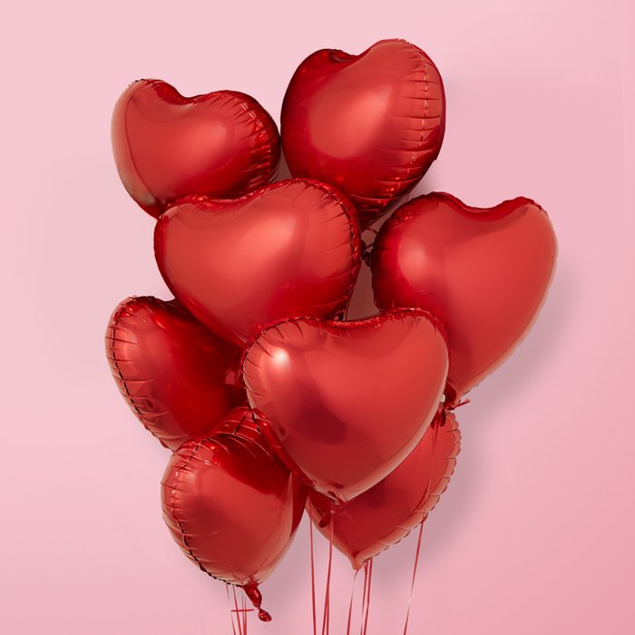 8 Red Heart Balloon Set