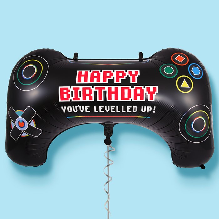 Giant Happy Birthday Gamer Foil Balloon