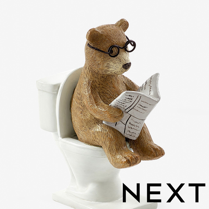 NEXT Natural Bertie Bear Bathroom Ornament
