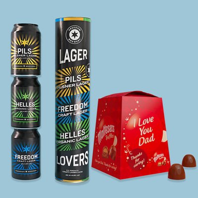 Maltesers I Love You Dad 200g & Lager Loves Trio Gift Set