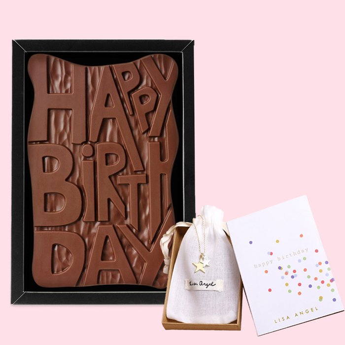 Hotel Chocolat Happy Birthday Chocolates & Lisa Angel Happy Birthday Star Necklace