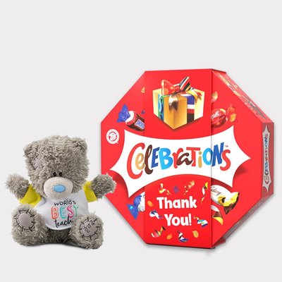 World's Best Teacher Tatty Teddy & Celebrations Centrepiece 'Thank you' 385g