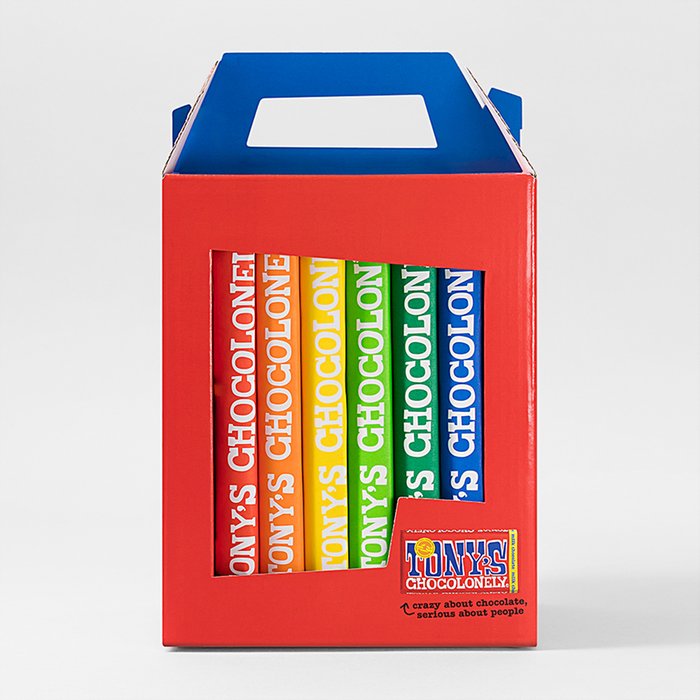Tony's Rainbow Chocolate Pack (Contains x6 180g Bars)