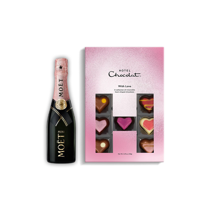 Hotel Chocolat With Love H box & Moet Rose 20cl