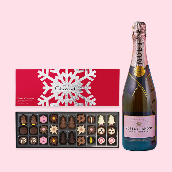 Hotel Chocolat Christmas Sleekster & Moët Rosé Impérial Champagne