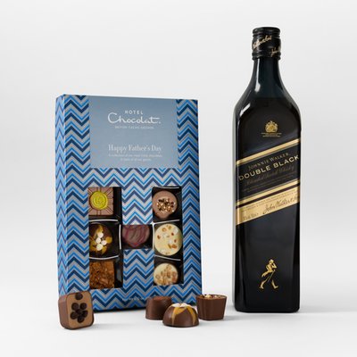 Hotel Chocolat Happy Father's Day H Box & Johnnie Walker Double Black Gift Box