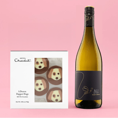 Hotel Chocolat Dapper Dogs & Ali Di Api Pinot Grigio