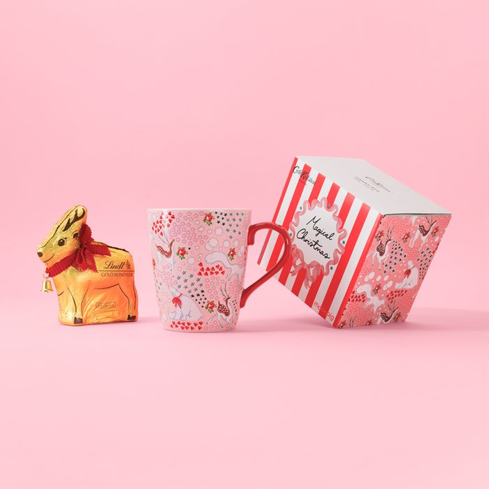 Lindt Reindeer & Cath Kidston Christmas Animal Ditsy Mug Gift Set