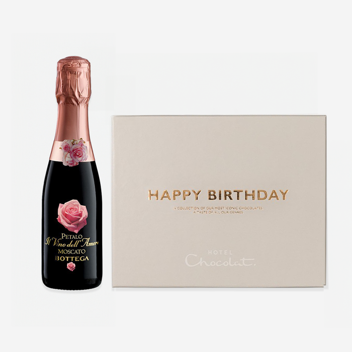Bottega Petalo Moscato 20cl & Hotel Chocolat Happy Birthday Gift Box 150g