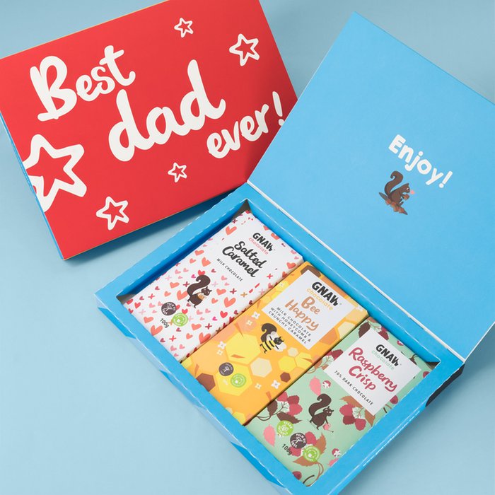 Gnaw Best Dad Ever Letterbox Chocolates 300g (Contains 3 bars)