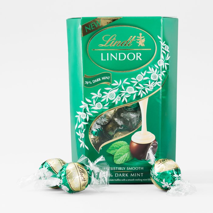 Lindt Lindor Dark Mint Chocolate Truffles Box 200g