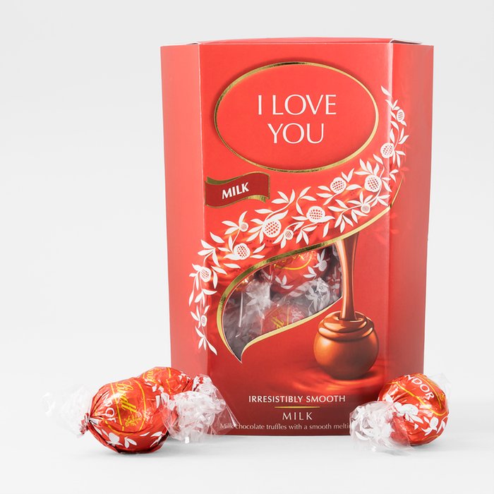 I Love You Lindt Lindor Milk 200g Cornet 