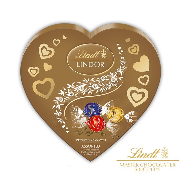 Lindt Lindor Gold Assorted Chocolate Truffles Heart Box 200g