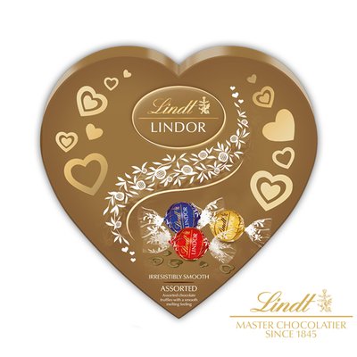 Lindt Lindor Gold Assorted Chocolate Truffles Heart Box 200g