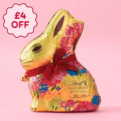 Lindt Flower Milk Chocolate Gold Bunny 200g