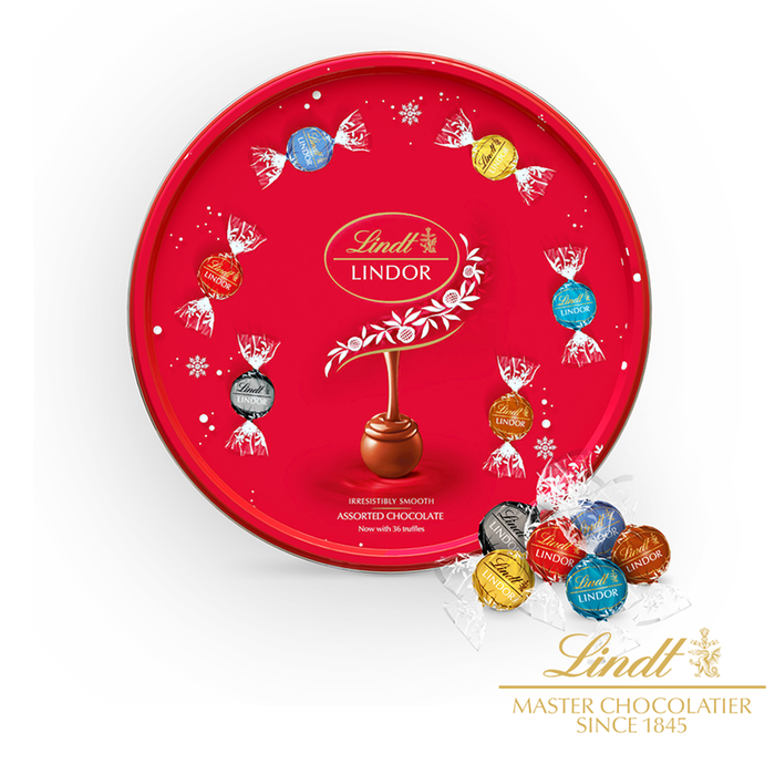Lindt Lindor Assorted Chocolate Christmas Sharing Tin 450g