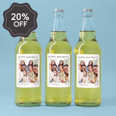 Personalised Photo Happy Birthday Cider Trio 3x500ml