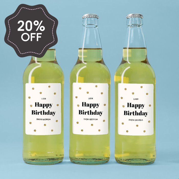 Personalised Happy Birthday Cider Trio 3x500ml
