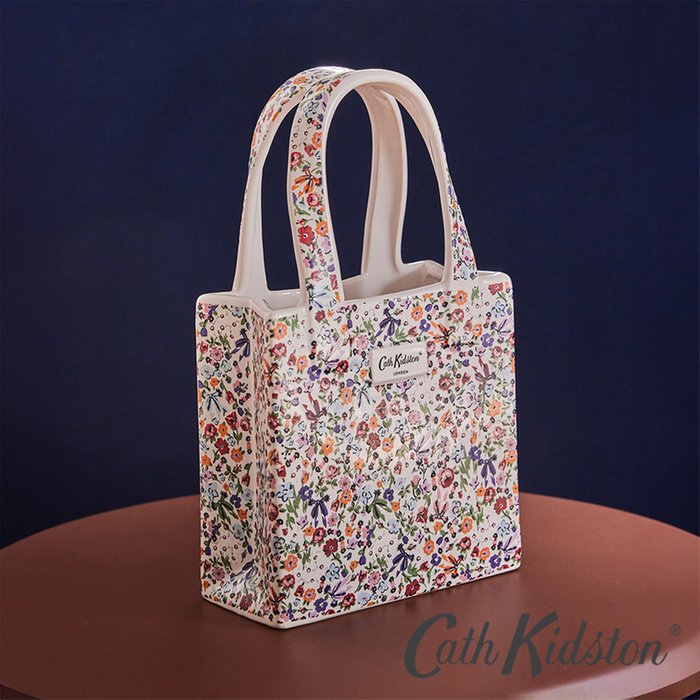 Cath Kidston Pink & Blue Floral Hand Bag Vase
