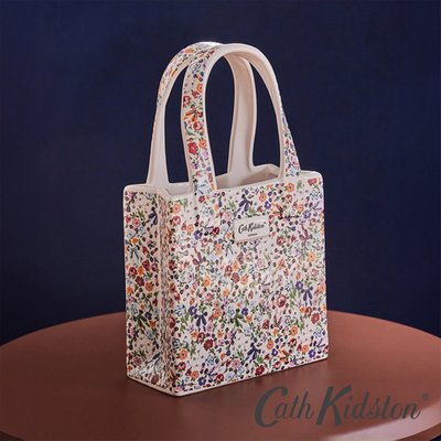 Cath Kidston Pink & Blue Floral Hand Bag Vase