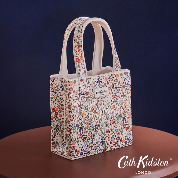 Cath Kidston Pink & Blue Floral Hand Bag Vase