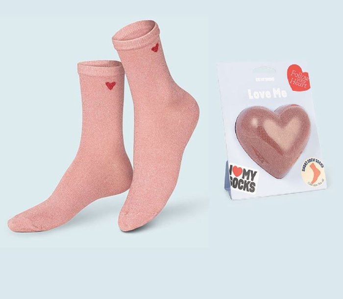 Love You Red Heart Adult Novelty Socks
