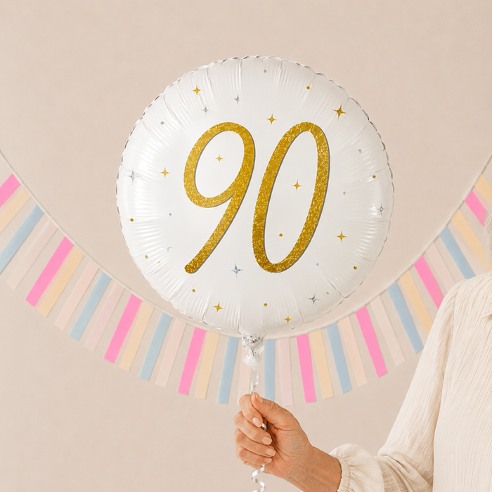 Number 90 Gold Holographic Balloon