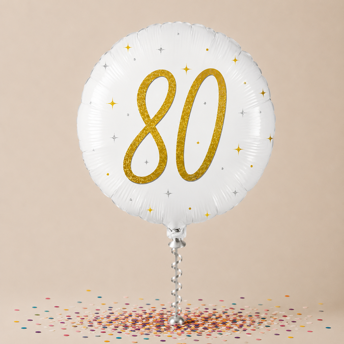 Number 80 Gold Holographic Balloon