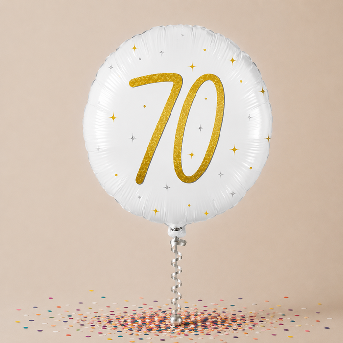 Number 70 Gold Holographic Balloon