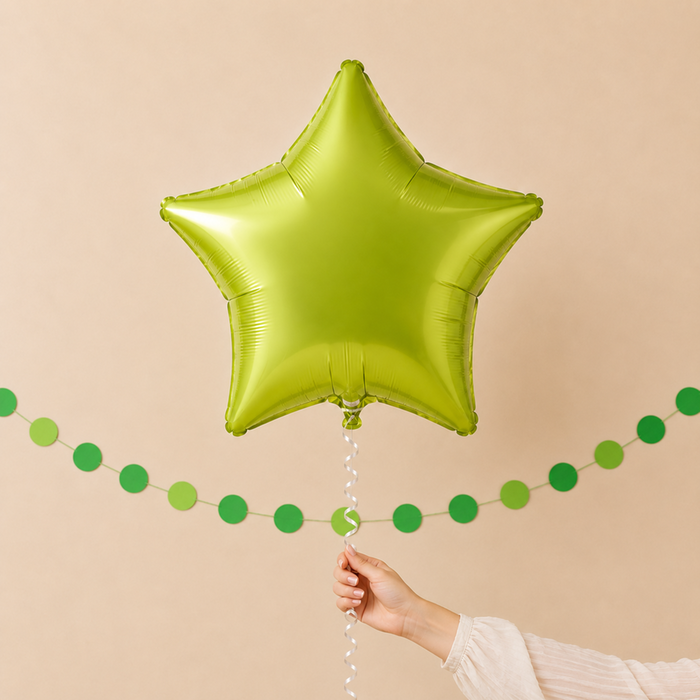 Plain Lime Green Star Balloon