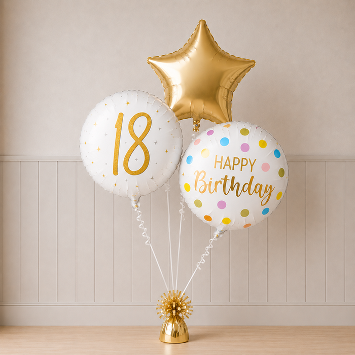 18th Birthday Balloon Trio