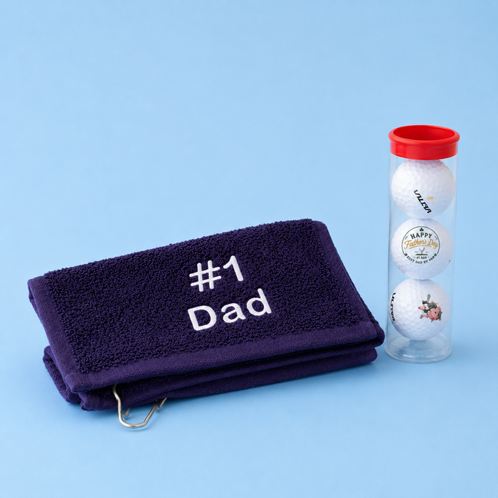 No 1 Dad Golf Towel & Ball Bundle