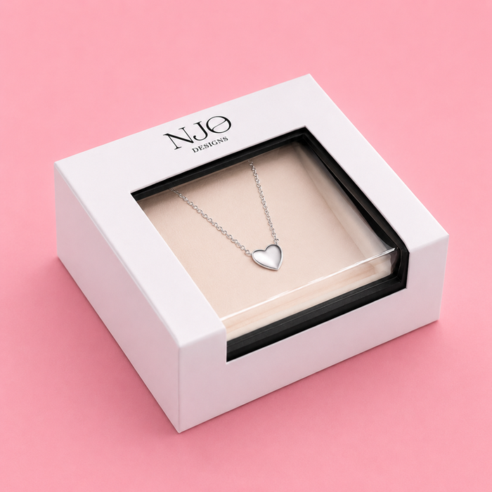 Silver Bubble Heart Necklace by NJO
