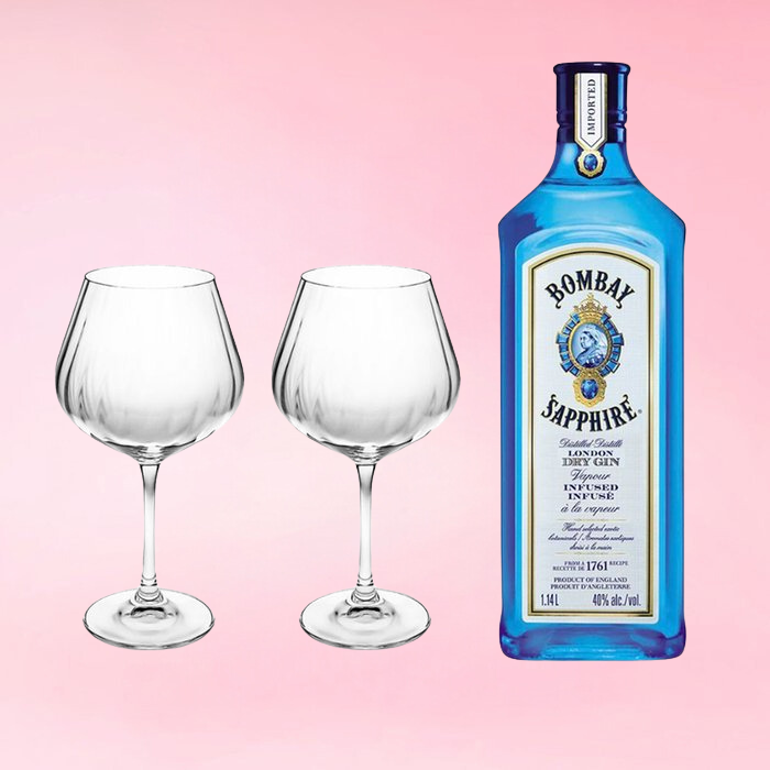 Bombay Sapphire with Ripple Gin Glasses