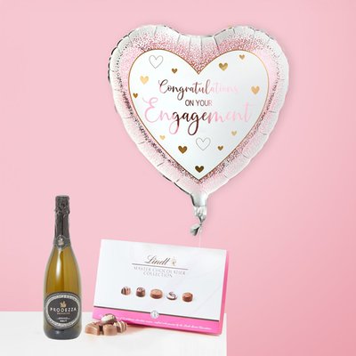 Engagement Balloon with Prosecco & Chocolate Gift Set 