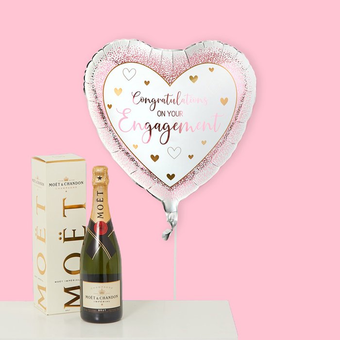 Engagement Balloon and Moet Champagne Gift Set