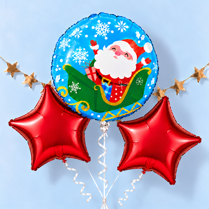 Happy Santa Balloon Trio