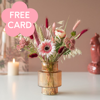 Beauty Blush Letterbox Silk & Dried Flowers