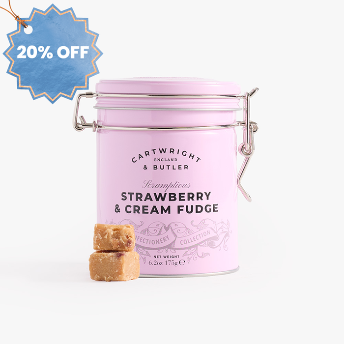 Cartwright & Butler Strawberry & Clotted Cream Fudge in Tin